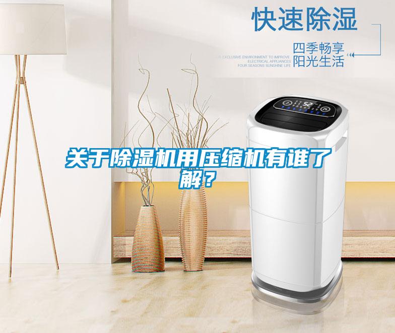 關于除濕機用壓縮機有誰了解？