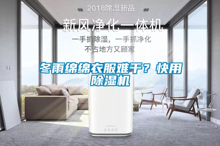 冬雨綿綿衣服難干？快用除濕機