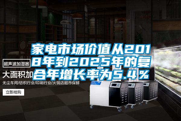 家電市場價(jià)值從2018年到2025年的復(fù)合年增長率為5.4％