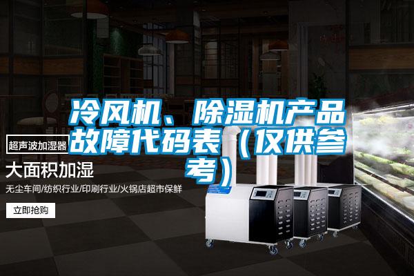 冷風(fēng)機(jī)、除濕機(jī)產(chǎn)品故障代碼表（僅供參考）