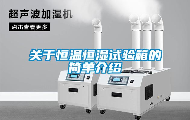關(guān)于恒溫恒濕試驗(yàn)箱的簡單介紹