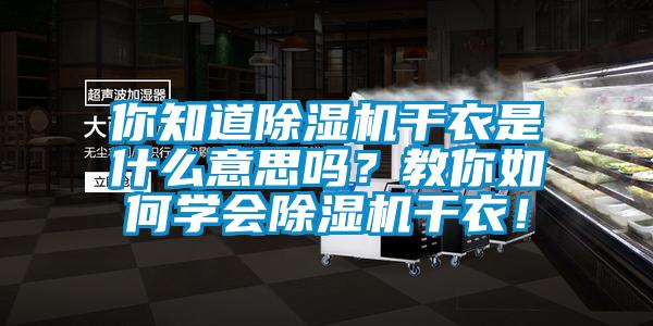你知道除濕機干衣是什么意思嗎？教你如何學會除濕機干衣！