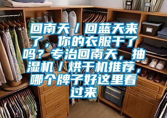 回南天／回藍(lán)天來了，你的衣服干了嗎？專治回南天，抽濕機／烘干機推薦，哪個牌子好這里看過來