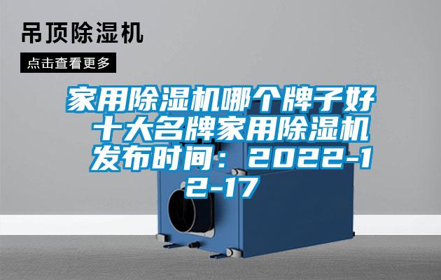 家用除濕機哪個牌子好 十大名牌家用除濕機 發布時間：2022-12-17