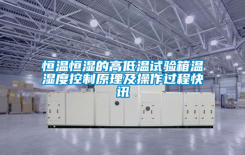 恒溫恒濕的高低溫試驗(yàn)箱溫濕度控制原理及操作過程快訊