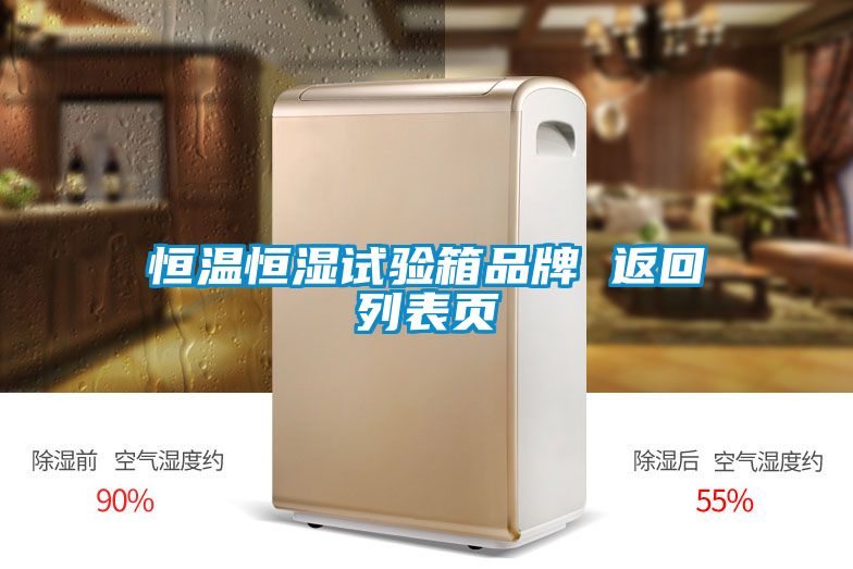 恒溫恒濕試驗箱品牌 返回列表頁