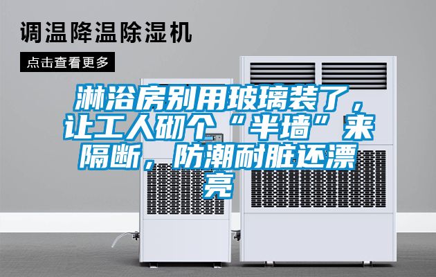 淋浴房別用玻璃裝了，讓工人砌個“半墻”來隔斷，防潮耐臟還漂亮