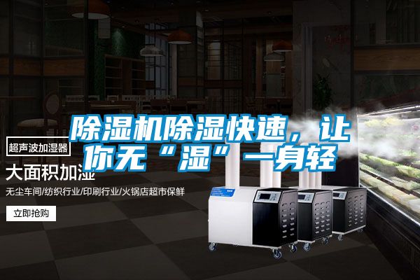 除濕機除濕快速，讓你無“濕”一身輕